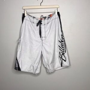Billabong White & Multicolor Board Shorts Size 33